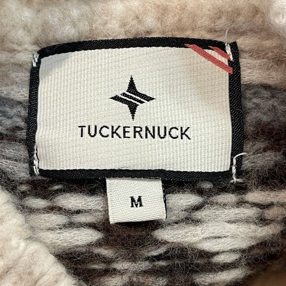 Tuckernuck Brown and Grey Fair Isle Loch Mock Neck Sweater Size Med. WORN ONCE - Picture 2 of 6